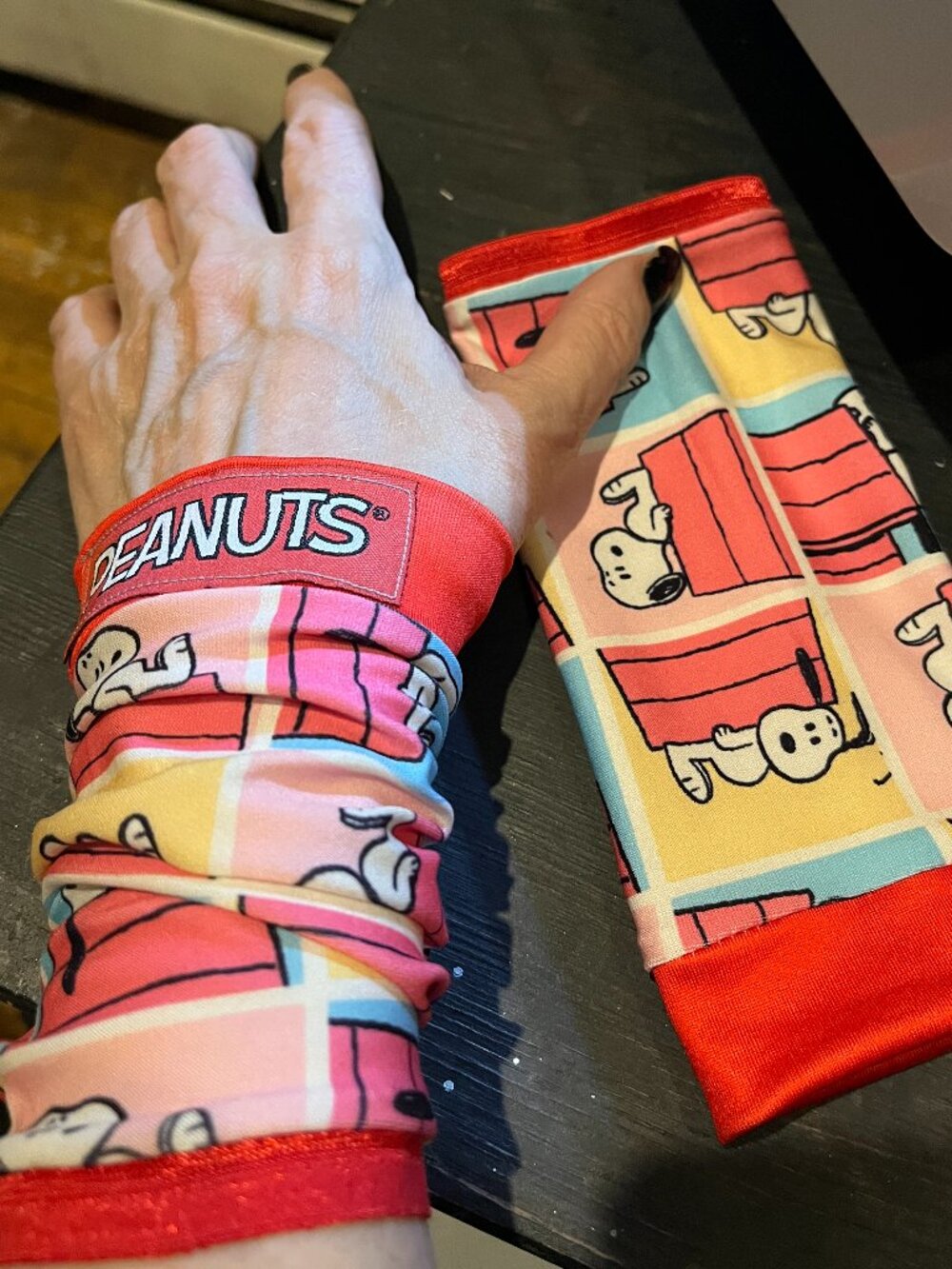 Handmade UPCYCLED Snoopy Wrist Cuffs - Picture 2 of 6